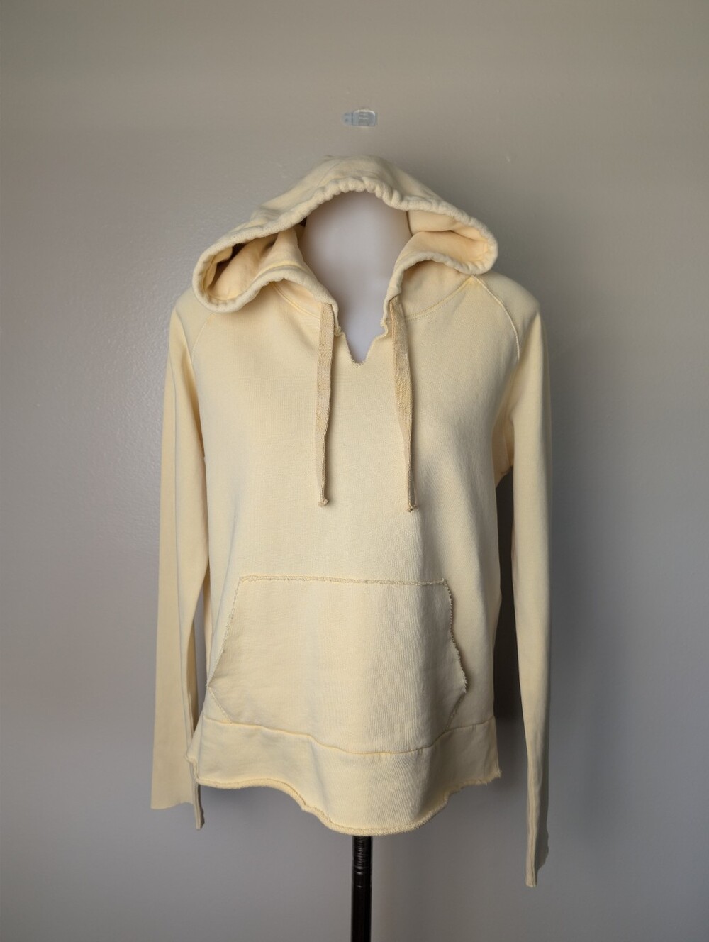 Frank & Eileen Essential Hoodie Sweatshirt Triple Fleece Yellow Kangaroo Sz Sm